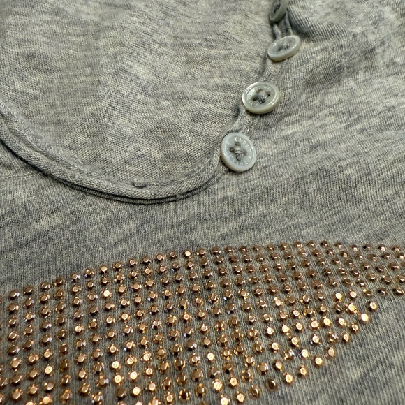 Zadig & Voltaire Tunisien MC Rhinestone Skull Tee – Gray – Size L - Picture 6 of 6